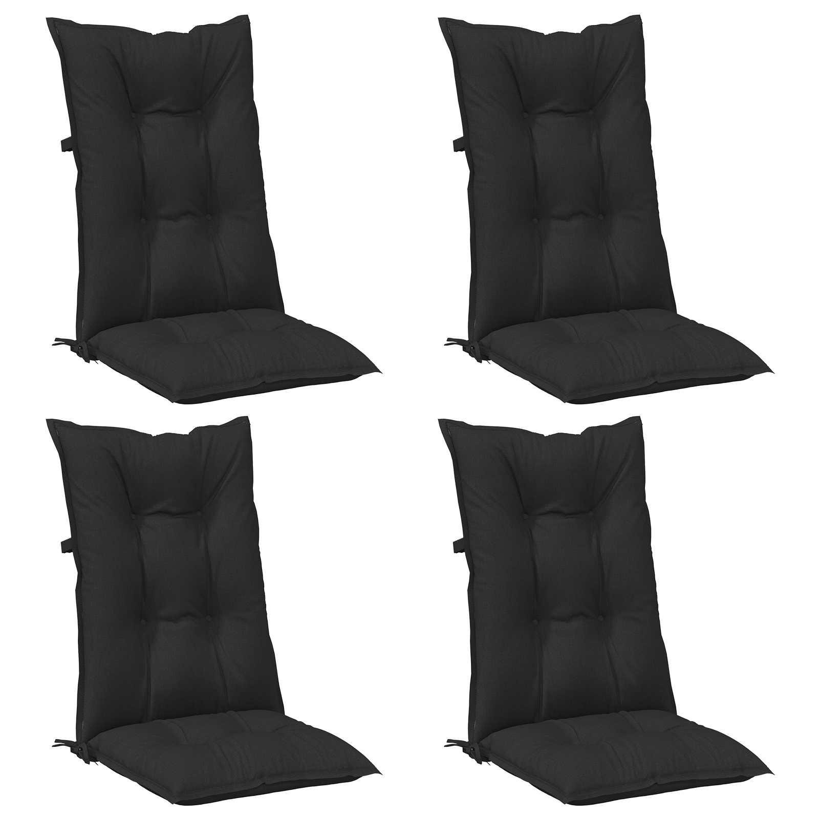Set med Hög Rygghörn Kuddar 4 st Polyester Melange svart
