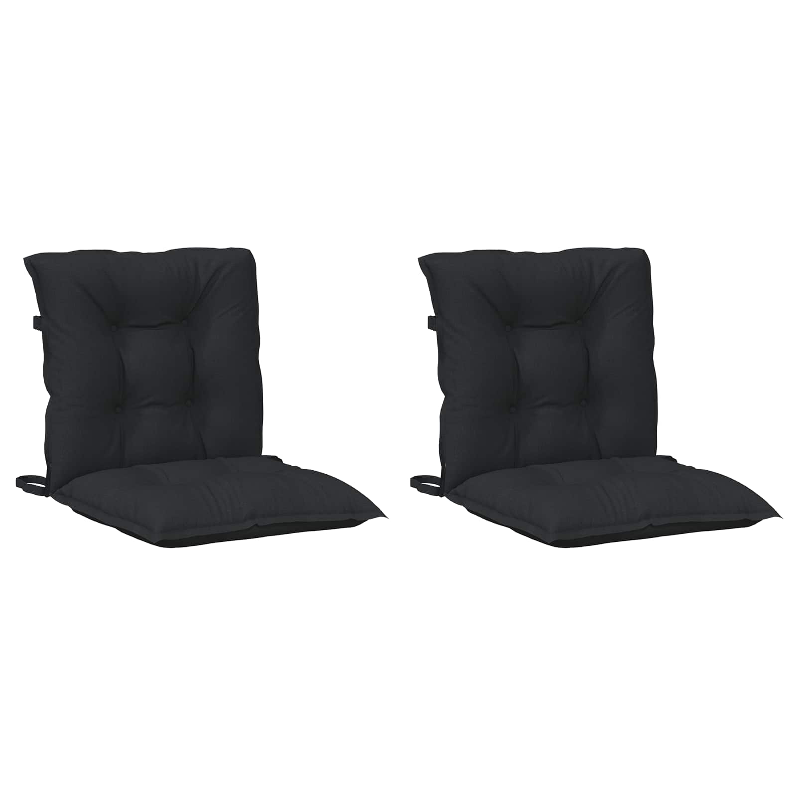 Lågryggs Stolsdynor Set 2 st Polyester Melange Svart