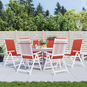 Stolsdynor högt ryggstöd 6 st melerad röd 120x50x4 cm tyg