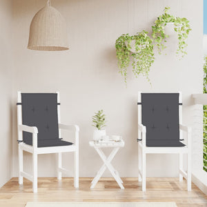 Stolsdynor lågt ryggstöd 2 st melerad antracit 100x50x4 cm tyg