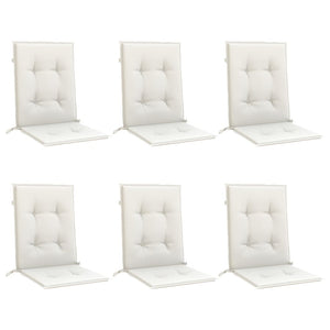 Stolsdynor lågt ryggstöd 6 st melerad gräddvit 100x50x4 cm tyg