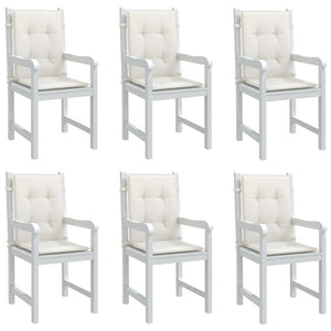 Stolsdynor lågt ryggstöd 6 st melerad gräddvit 100x50x4 cm tyg