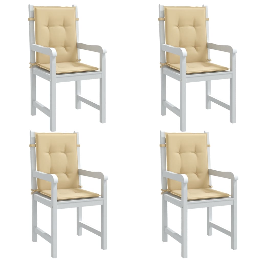 Stolsdynor lågt ryggstöd 4 st melerad beige 100x50x4 cm tyg