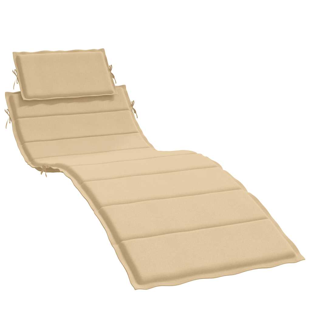Solsängsdyna melerad beige 186x58x4 cm tyg