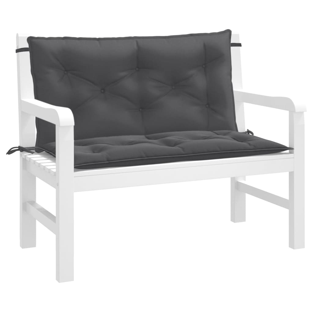 Bänkdynor 2 st melerad antracit 100x50x7 cm tyg