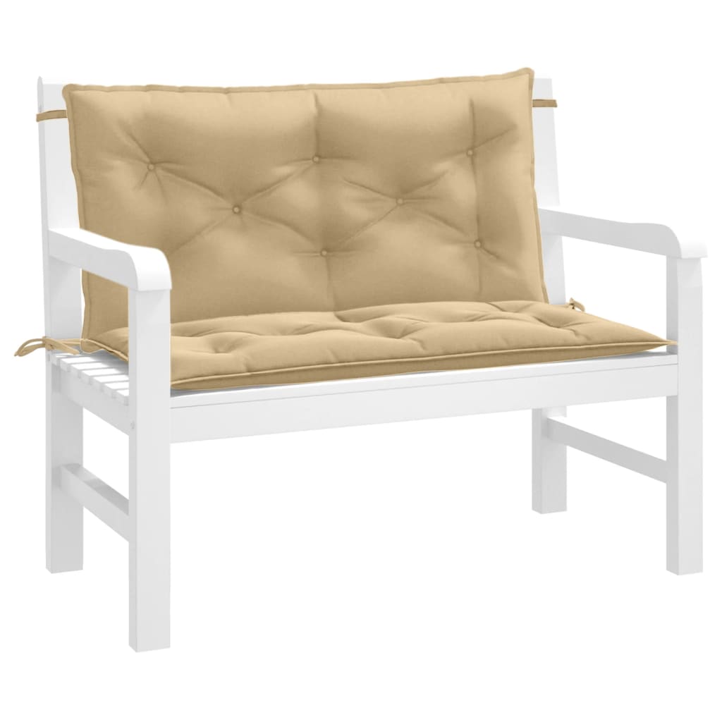 Bänkdyna 2 st melerad beige 100x50x7 cm tyg