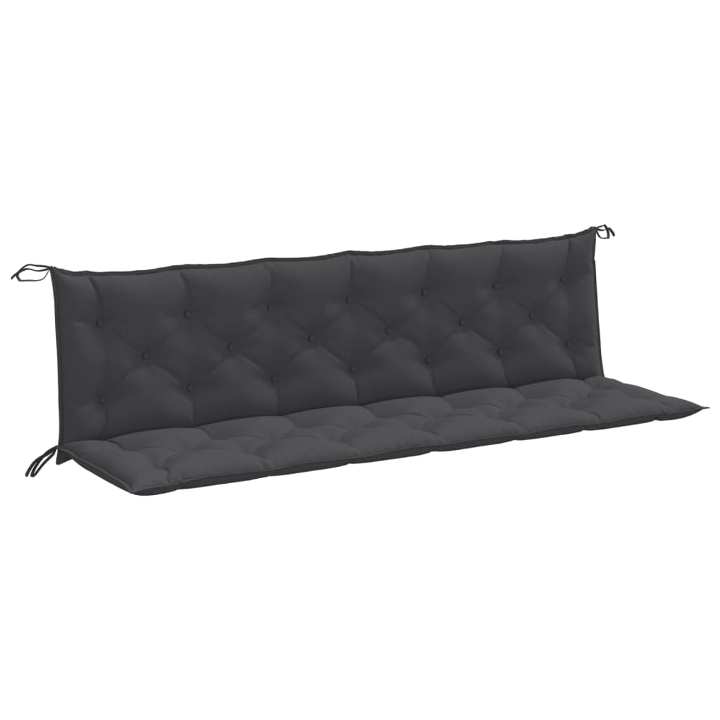 Bänkdynor 2 st melerad antracit 200x50x7 cm tyg