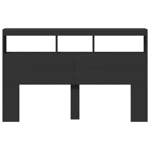 Sänggavel med LED svart 160x17x102 cm