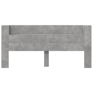 Sänggavel med LED betonggrå 220x16,5x103,5 cm