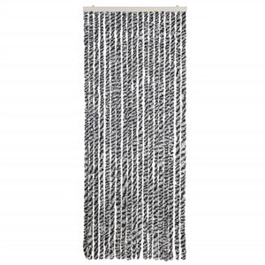 Insektsgardin grå och svart och vit 56x200 cm chenille