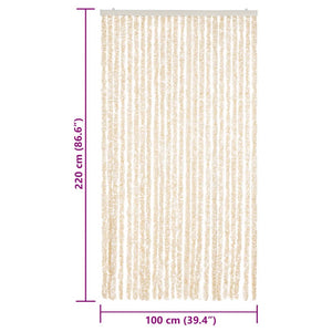 Insektsgardin beige och vit 100x220 cm chenille