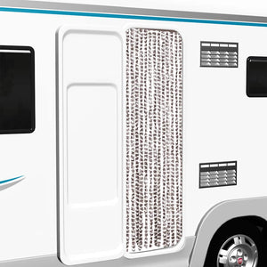 Insektsgardin taupe och vit 56x200 cm chenille