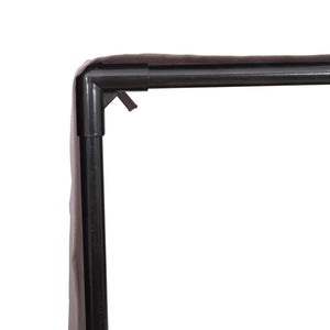 Dubbel solsäng med tak och dynor beige konstrotting