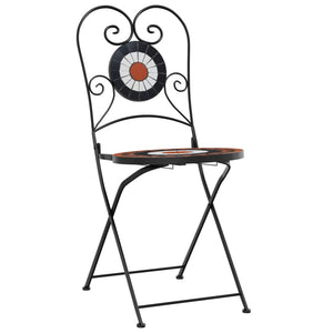 Caféstolar fällbara 2 st terrakotta och vit keramik