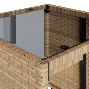 Soffgrupp för trädgård med dynor 4 delar beige konstrotting