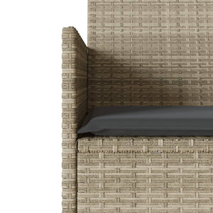 Trädgårdssoffa 2-sits med bord och dynor konstrotting ljusgrå