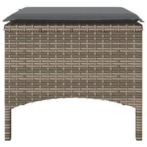 Trädgårdssoffa 2-sits med bord och pallar grå konstrotting