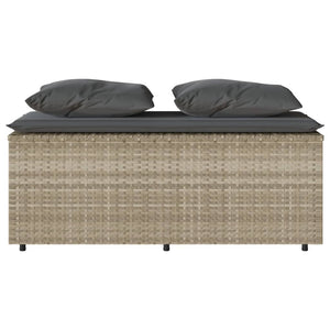 Matgrupp för trädgården med dynor 3 delar ljusgrå konstrottning