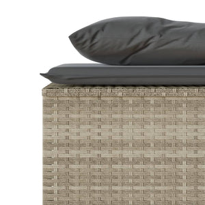 Matgrupp för trädgården med dynor 3 delar ljusgrå konstrottning