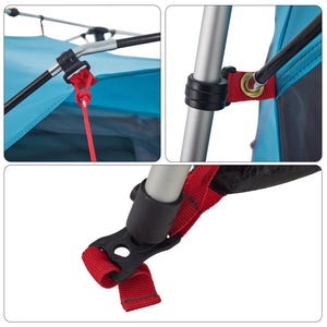 Campingtält 4 personer blå snabbrest