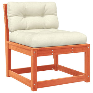 Loungegrupp för trädgården 5 delar m dynor vaxbrun massiv furu