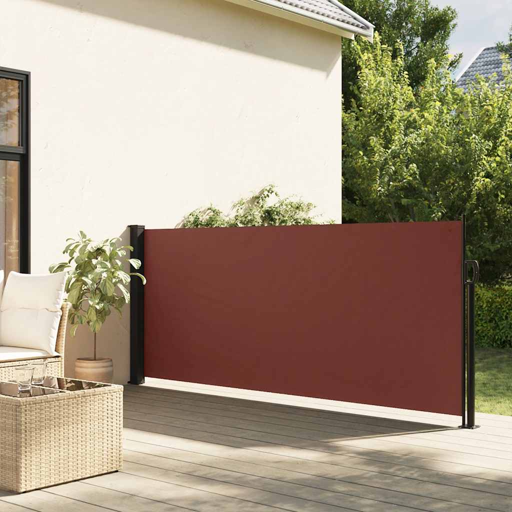 Indragbar sidomarkis brun 120x500 cm