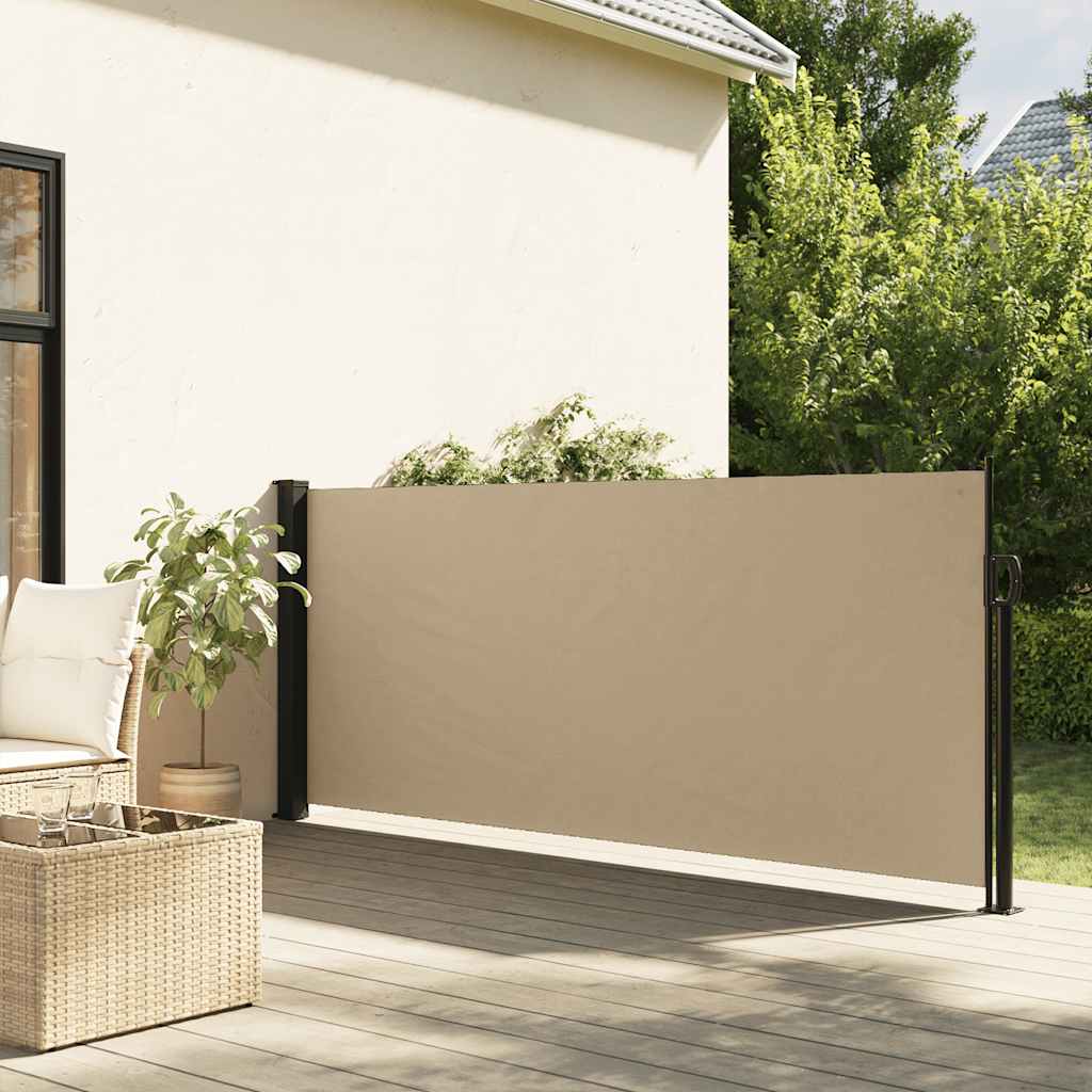 Indragbar sidomarkis beige 120x500 cm