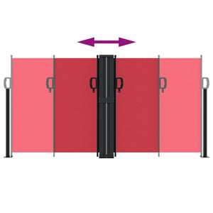 Infällbar sidomarkis röd 120x600 cm