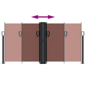 Infällbar sidomarkis brun 120x600 cm