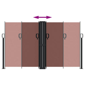Infällbar sidomarkis brun 140x600 cm