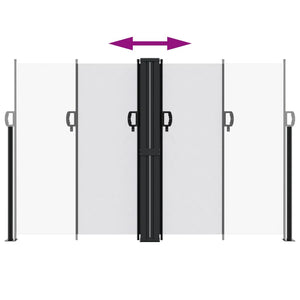 Infällbar sidomarkis vit 160x600 cm