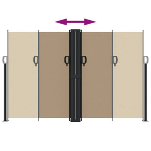 Infällbar sidomarkis taupe 160x600 cm