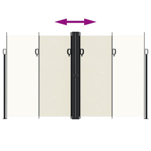 Infällbar sidomarkis 200x600 cm gräddvit