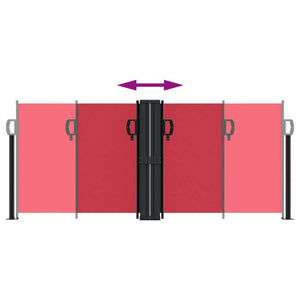Infällbar sidomarkis röd 100x1000 cm