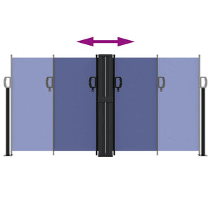 Infällbar sidomarkis blå 120x1000 cm