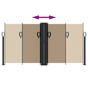 Infällbar sidomarkis taupe 120x1000 cm