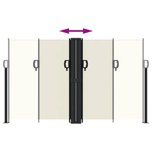 Infällbar sidomarkis gräddvit 140x1000 cm