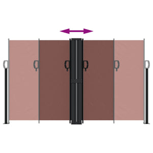 Infällbar sidomarkis brun 140x1000 cm