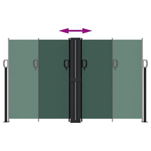 Infällbar sidomarkis mörkgrön 140x1200 cm