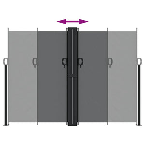 Infällbar sidomarkis svart 180x1200 cm
