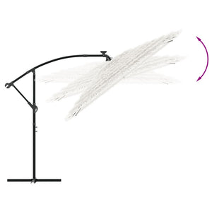 Trädgårdsparasoll med stålstång vit 246x246x230 cm