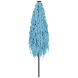 Trädgårdsparasoll med stålstång blå 300x200x250 cm