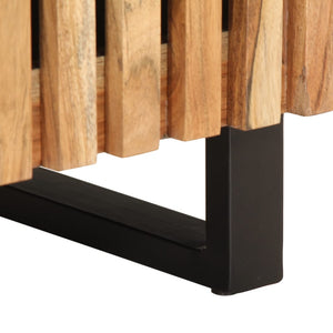 Nattduksbord 2 st 40x34x46 cm massivt akaciaträ