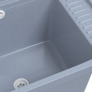 Väggmonterat tvättställ grå 50x35x24 cm harts