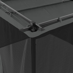 Paviljong med nätväggar antracit 3x3 m stål