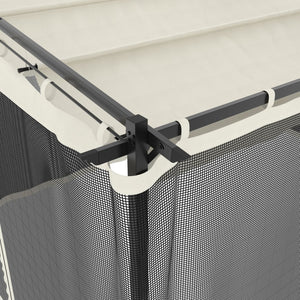 Paviljong med nätväggar gräddvit 4x3 m stål