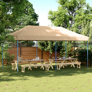 Pop-Up hopfällbart partytält 580x292x315 cm beige