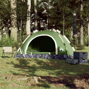 Campingtält 4 personer grön snabbrest