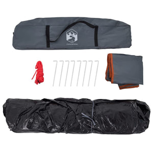 Kupoltält 4 personer grå och orange snabbrest