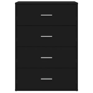 Byrå svart 60x31x84 cm konstruerat trä